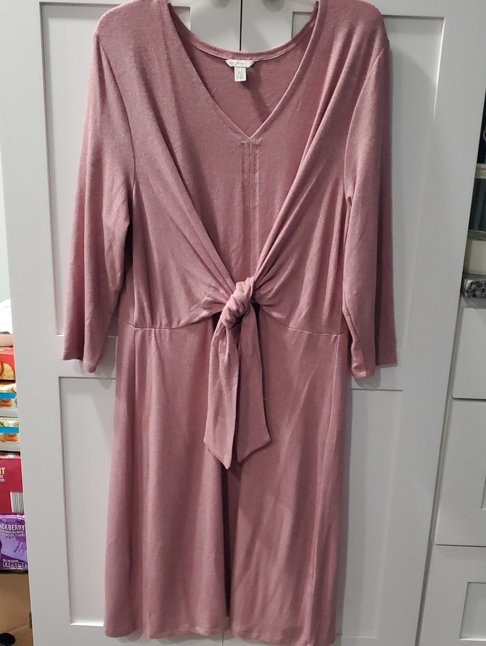 Women's Mauve Tie-Front Dress